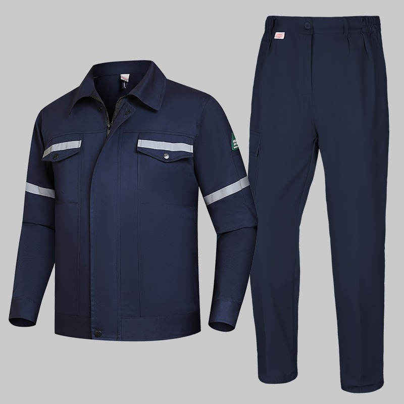 Summer long-sleeved cotton high-visibility work clothes suit