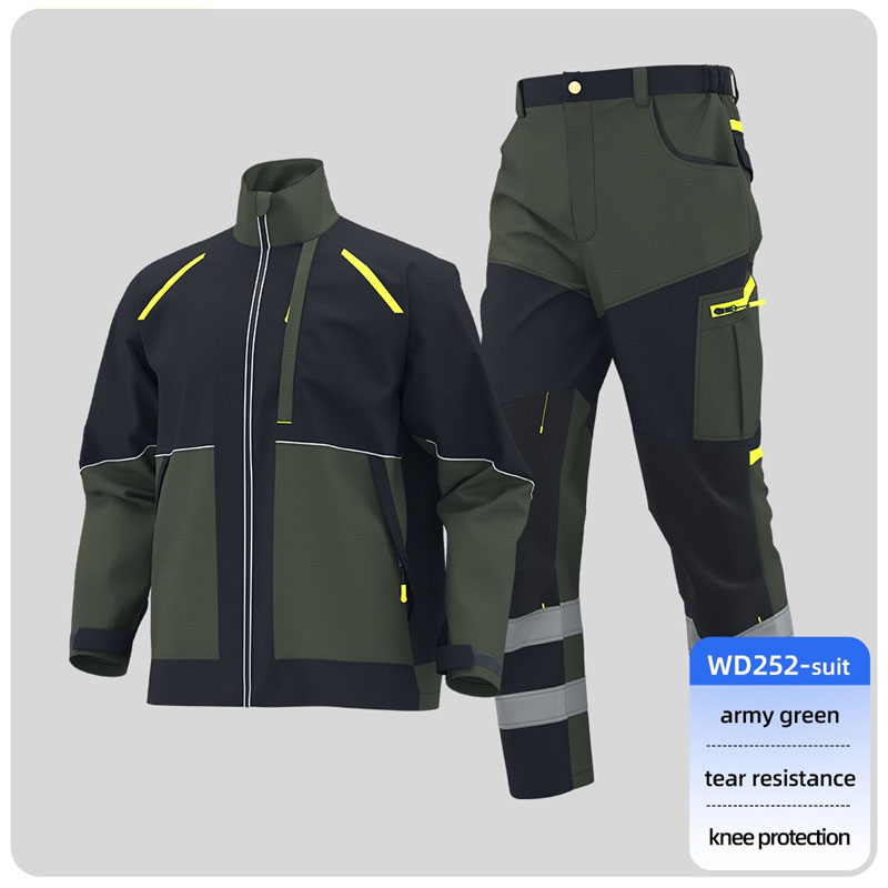 China Spring and Autumn Anti-Rip Work Clothes Men’s Wear-Resistant Miner Construction Worker Uniforms Printing Customized