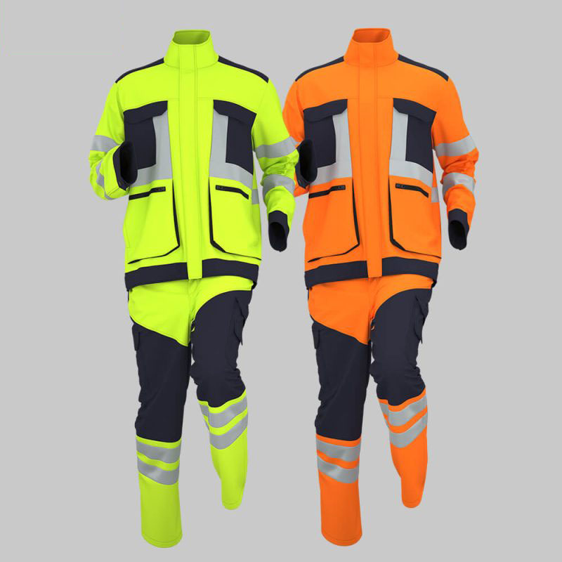 Winter high-visibility waterproof cold-proof fleece work clothes suit
