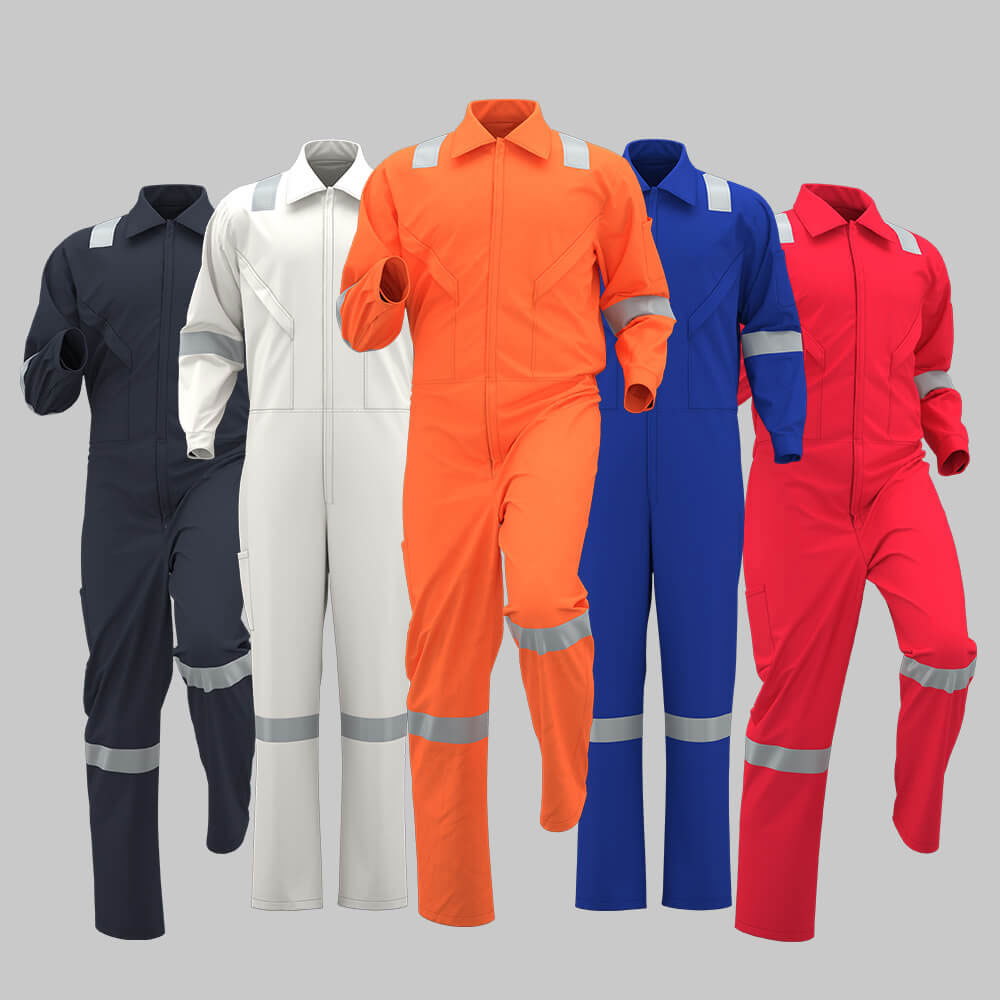 Cotton spring autumn high-visibility coveralls