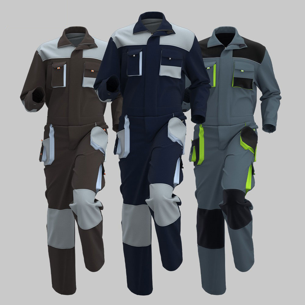 Multi-pocket Oxford Canvas Reinforced Coveralls