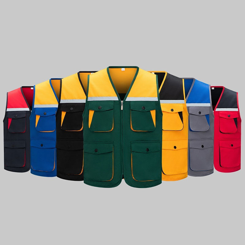 High-visibility color-blocking workwear vest