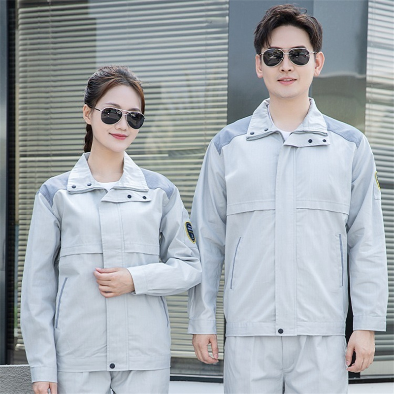 Cotton grid high quality anti-static clothing – spring autumn long sleeves