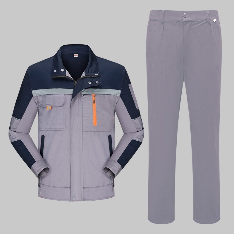 Long-sleeved polyester-cotton high-visibility work suit