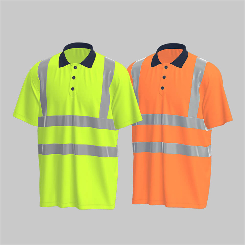 Quick-drying breathable high-visibility long and short-sleeved POLO shirts