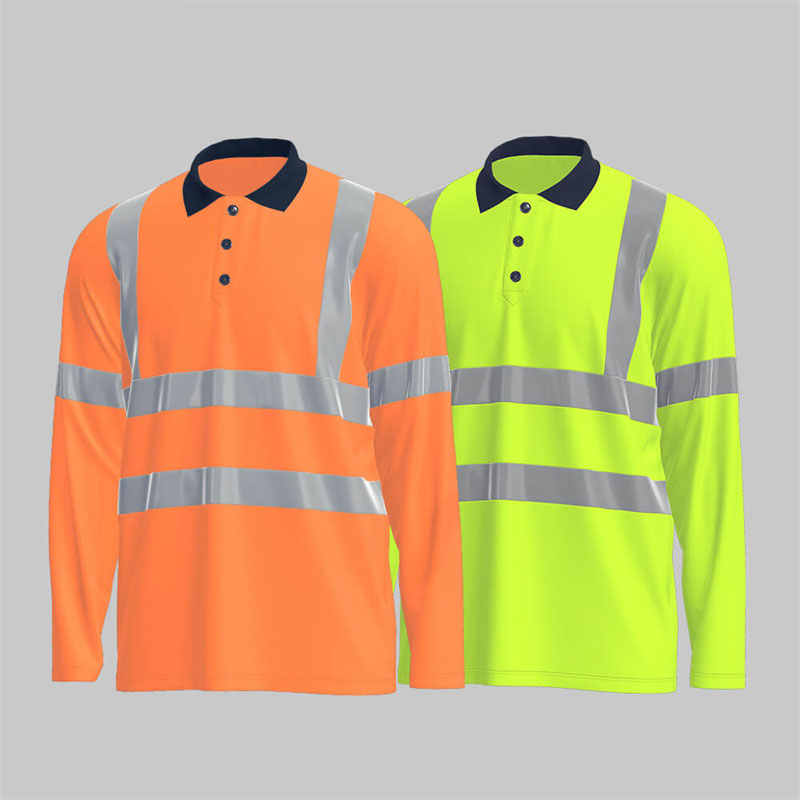 Summer quick-drying long-sleeved high-visibility lapel POLO shirt