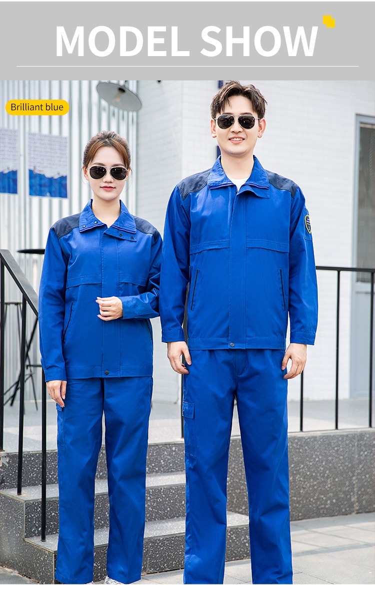 Cotton grid high quality anti-static clothing – spring autumn long sleeves3