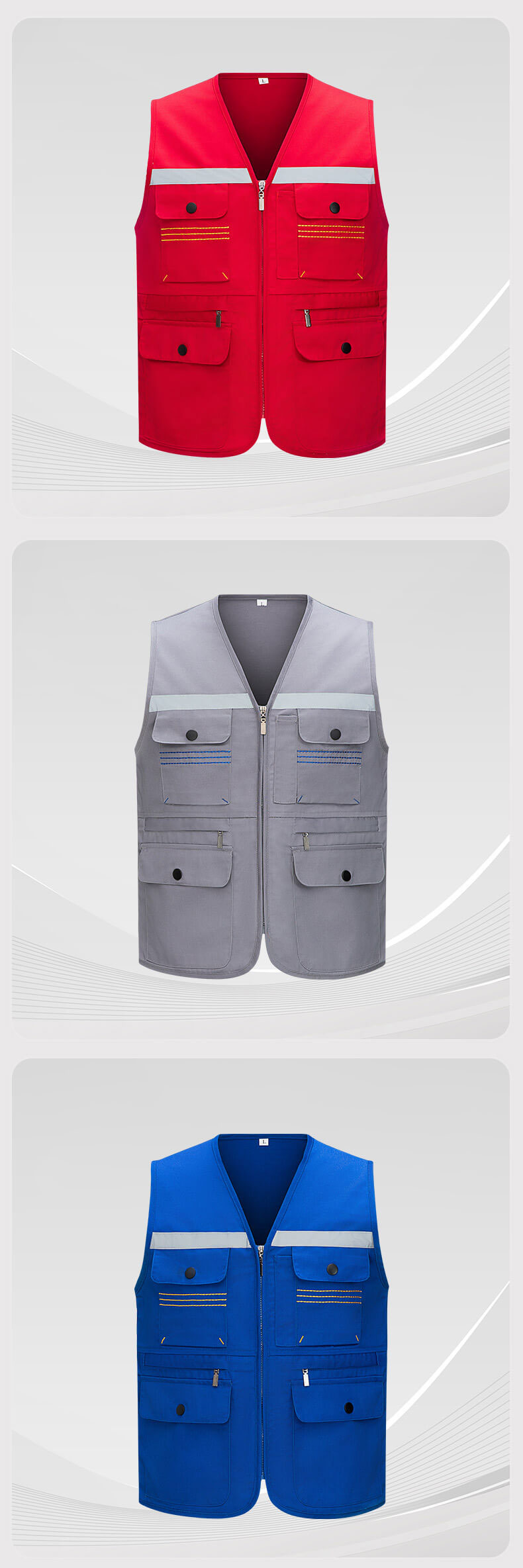 High-visibility topstitched work vest11