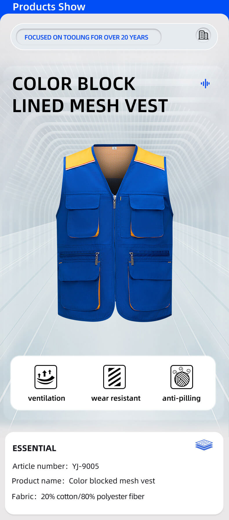 Colorblock Mesh Work Vest6