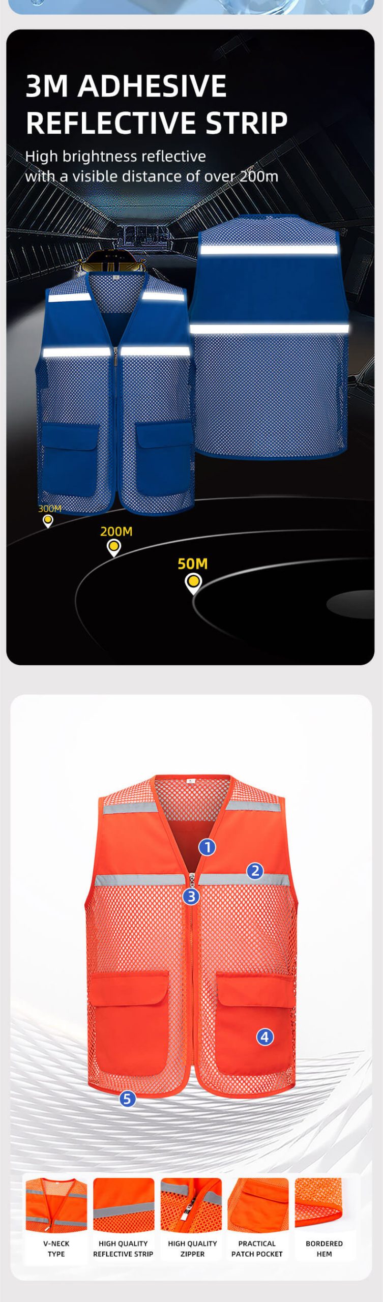 High visibility mesh work vest8