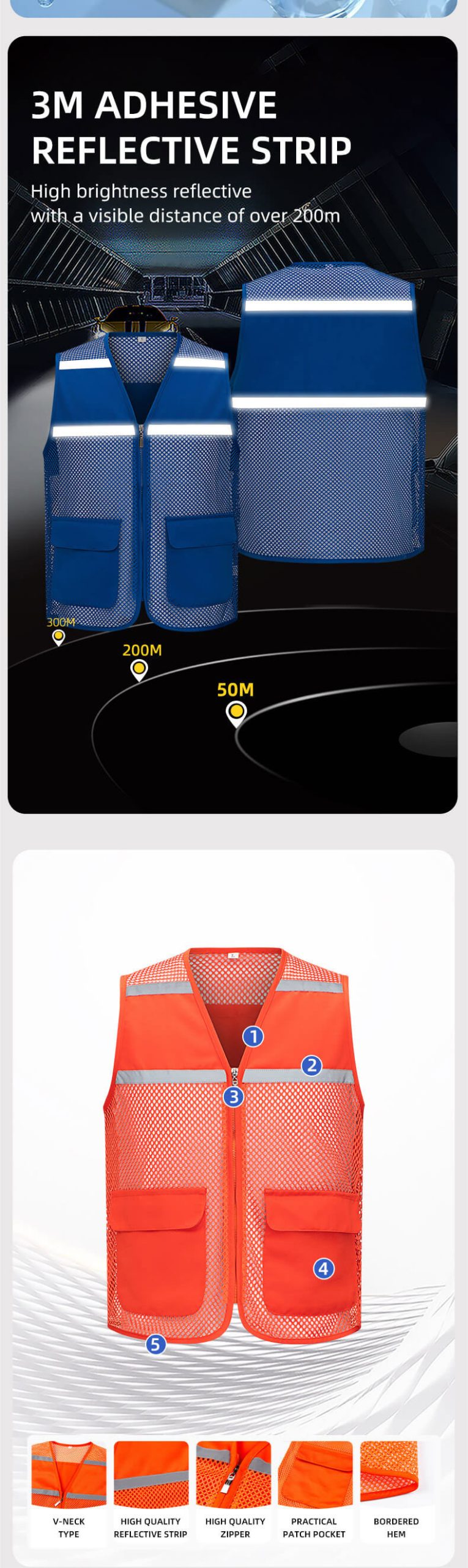 High visibility mesh work vest8