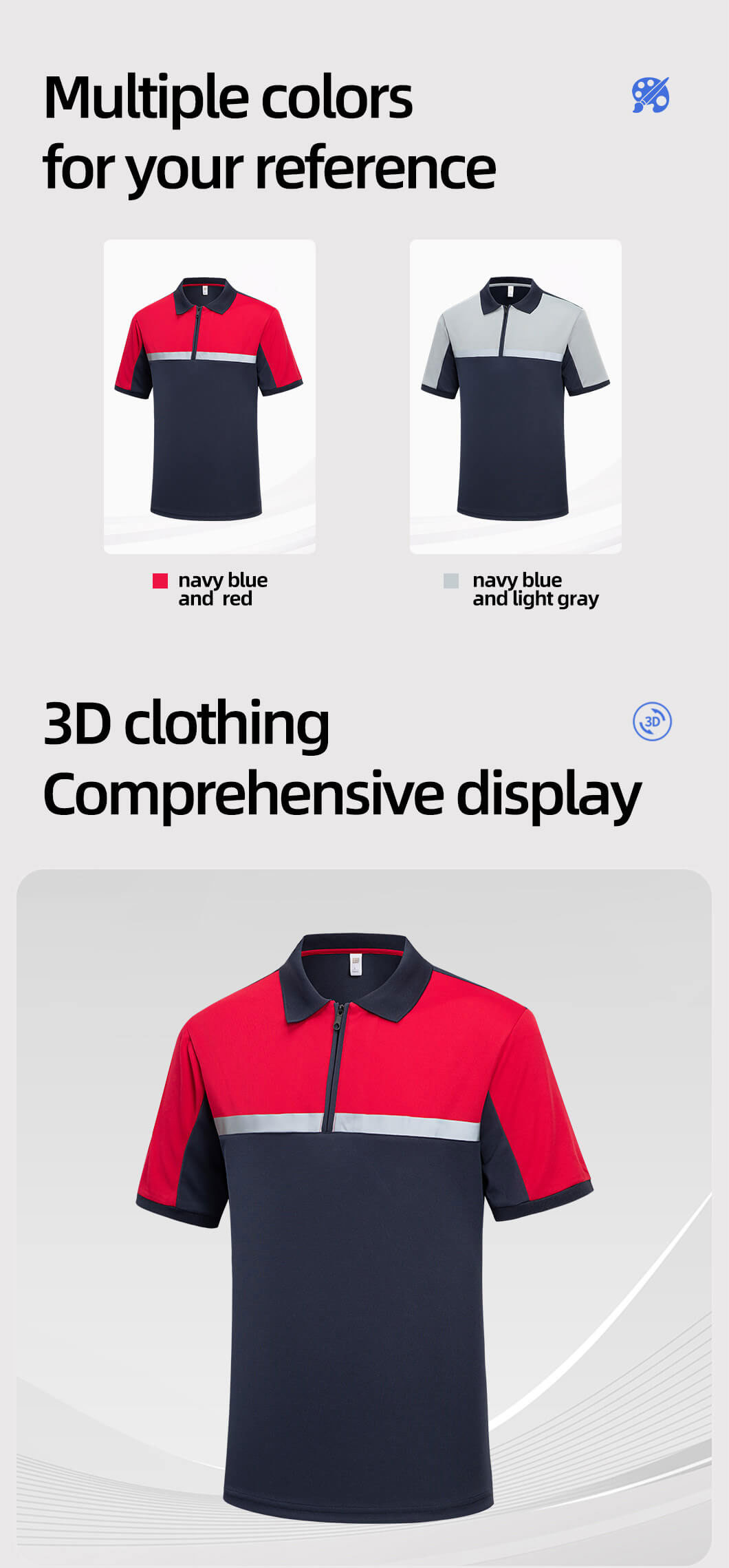 High Visibility Zipper Quick Dry Workwear T-shirt4