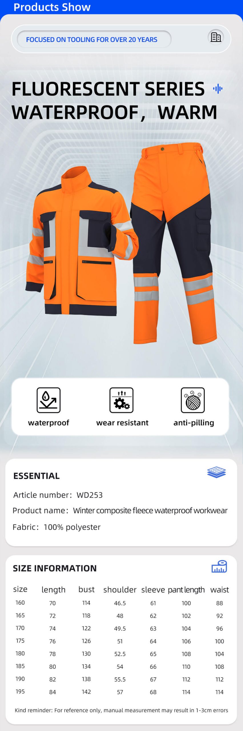 Winter high-visibility waterproof cold-proof fleece work clothes suit1