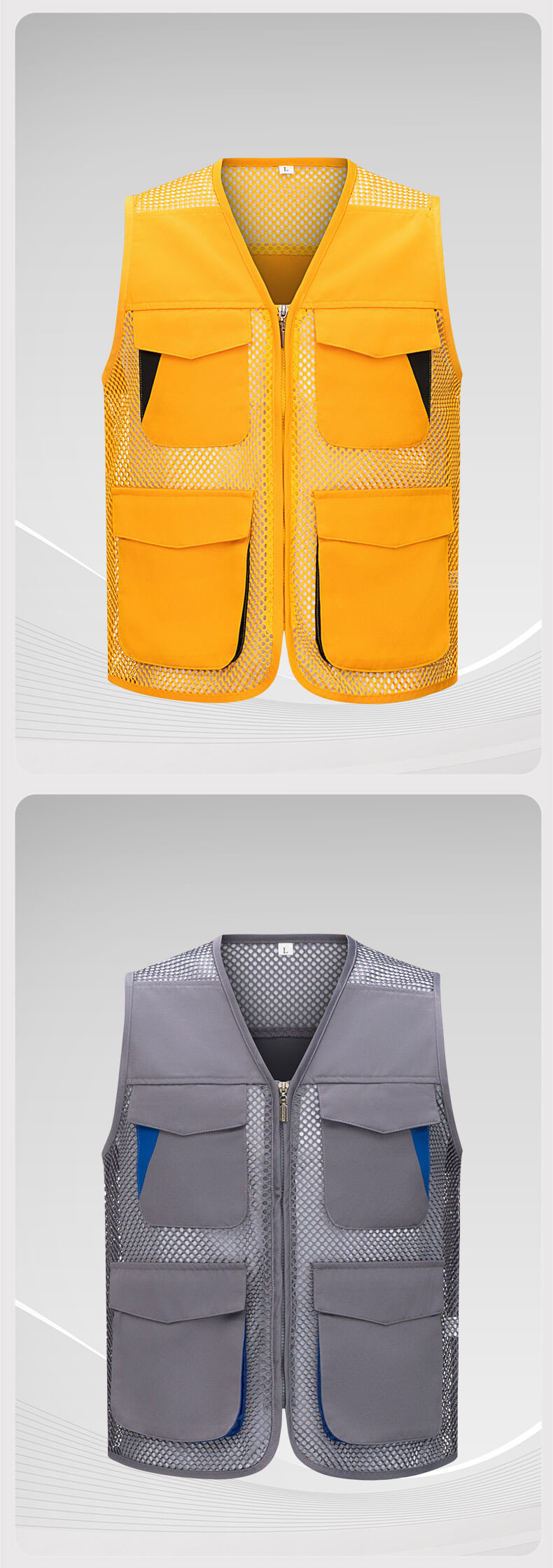 Multifunctional Colorblock Mesh Work Vest10