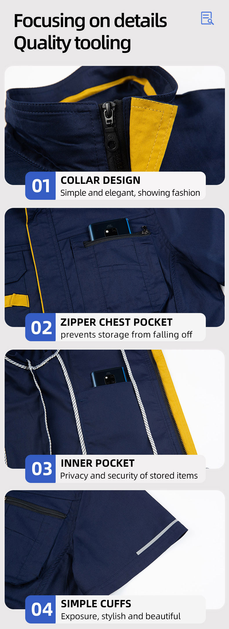 Summer short-sleeved moisture-wicking stretch work clothes7