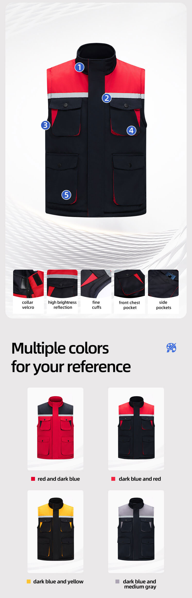 Winter high visibility anti-static work vest10