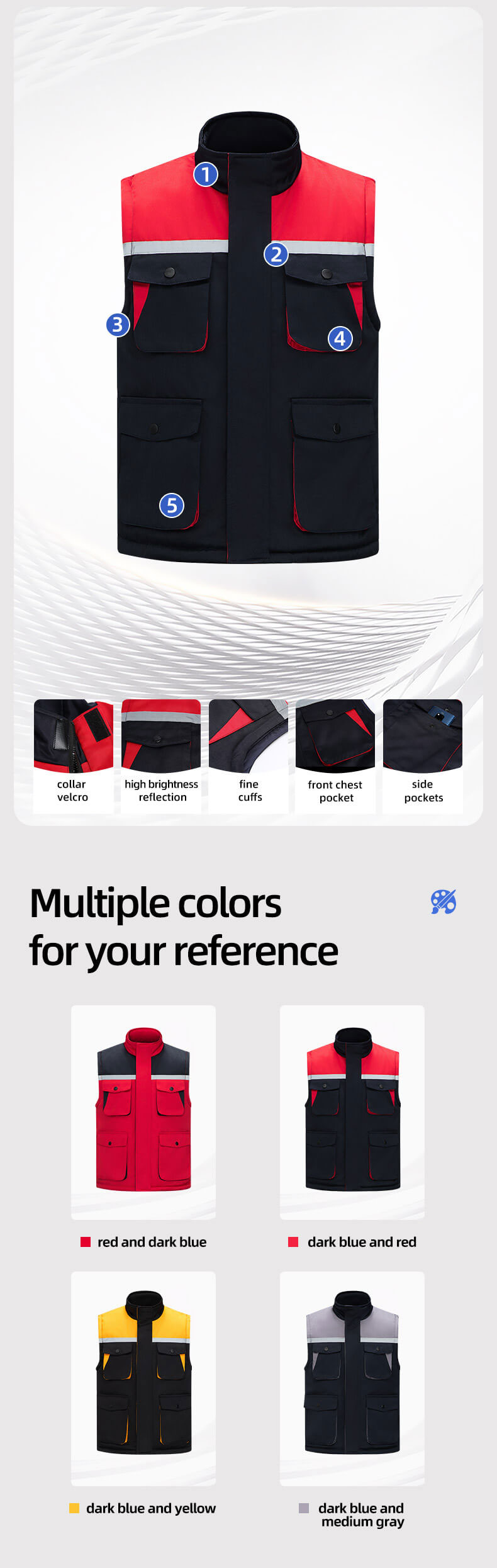 Winter high visibility anti-static work vest10