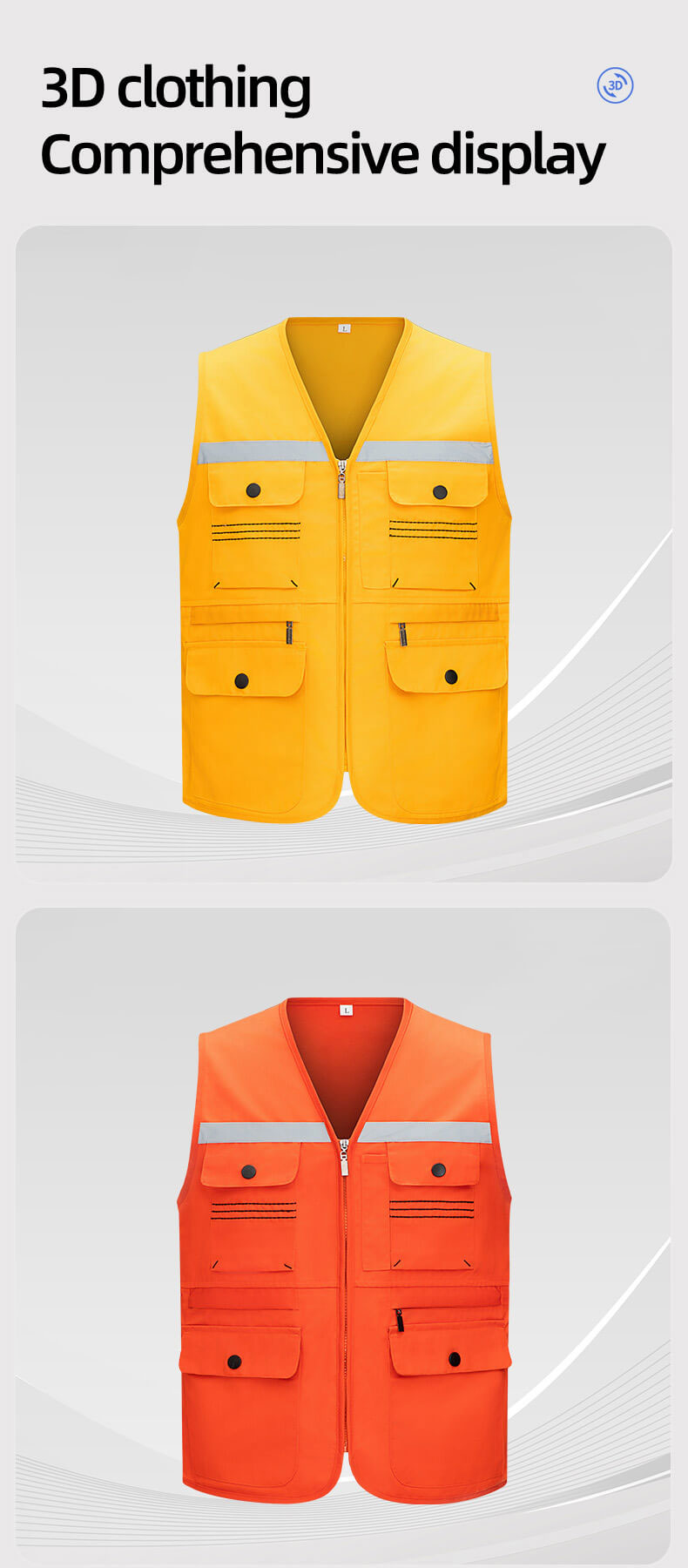 High-visibility topstitched work vest10