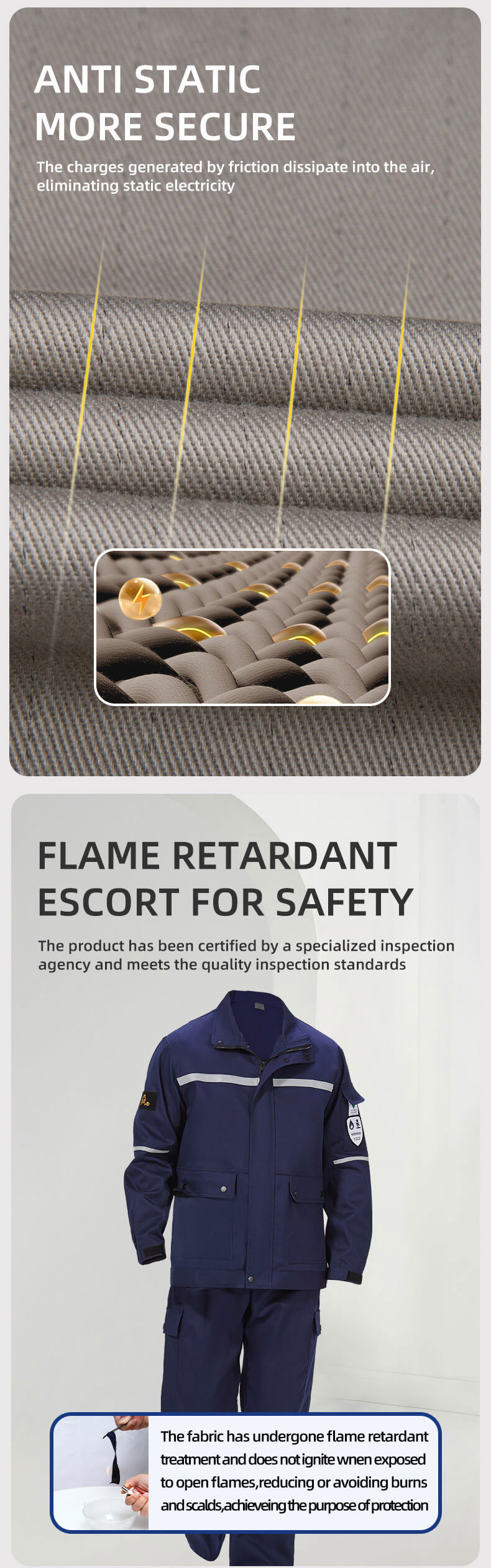 High visibility Flame Retardant Antistatic Protective Clothing3