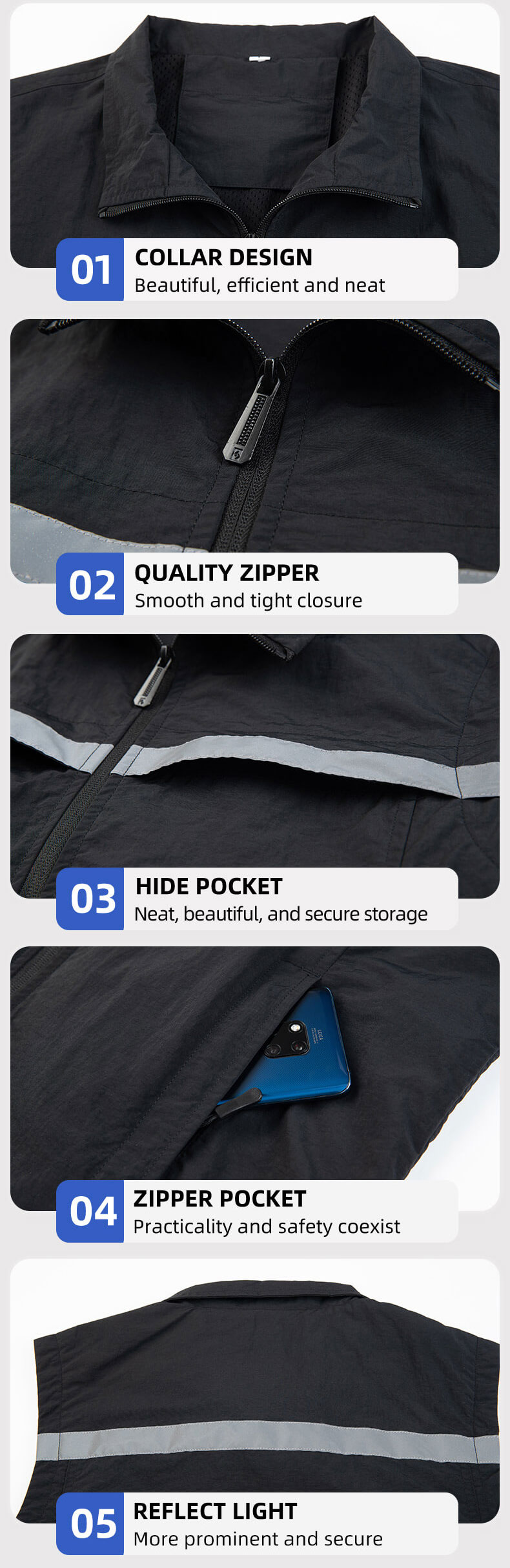 High visibility waterproof work vest7