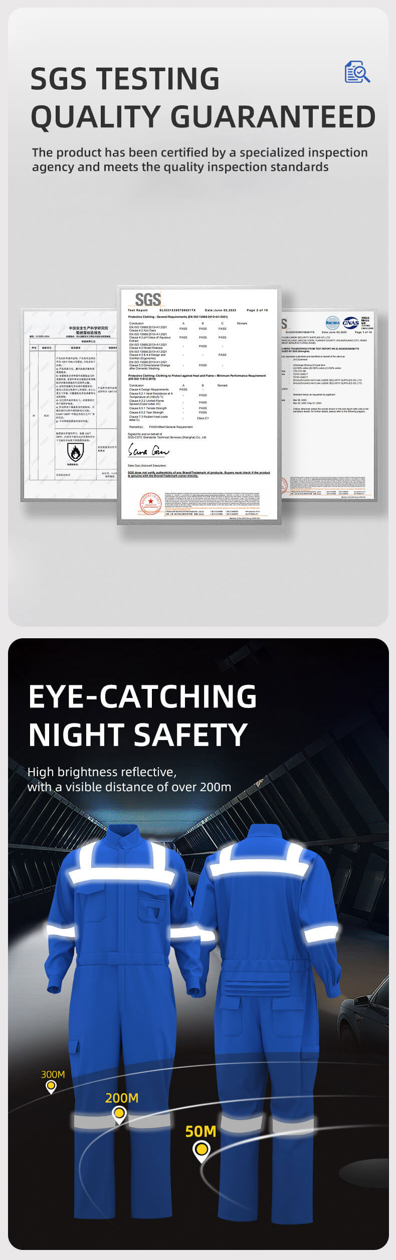 Pure Cotton Flame Retardant High-visibility Coveralls2