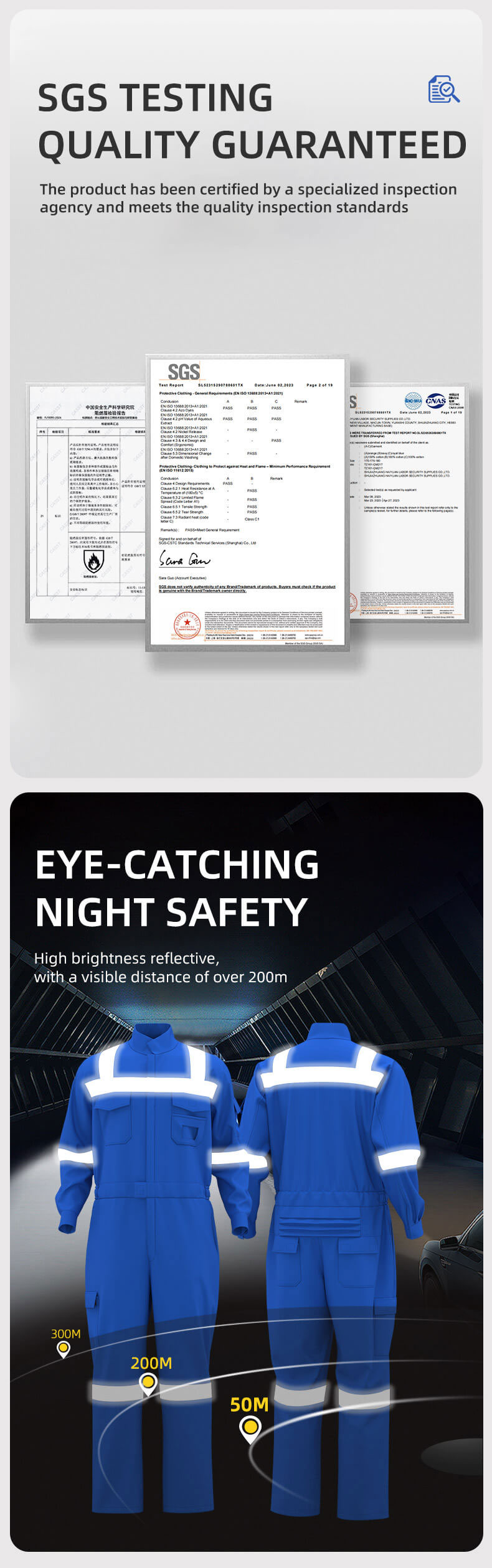 Pure Cotton Flame Retardant High-visibility Coveralls2