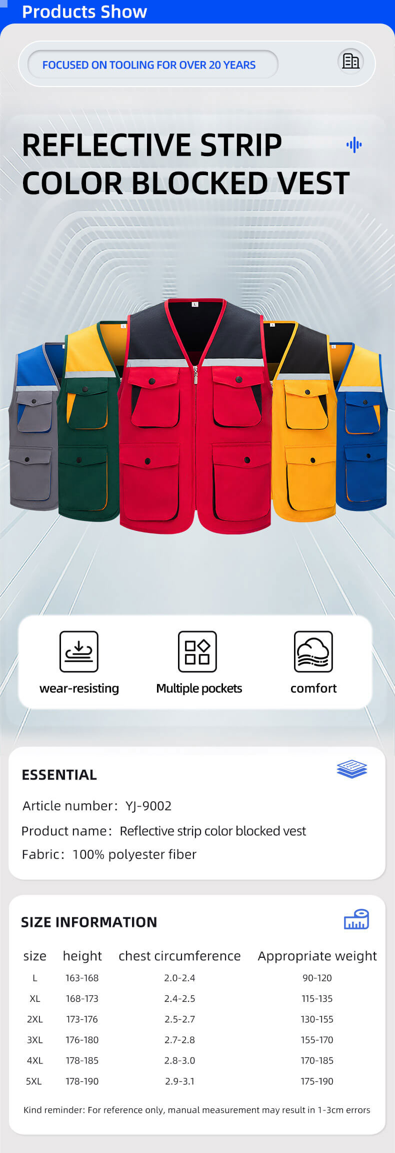 High-visibility color-blocking workwear vest7