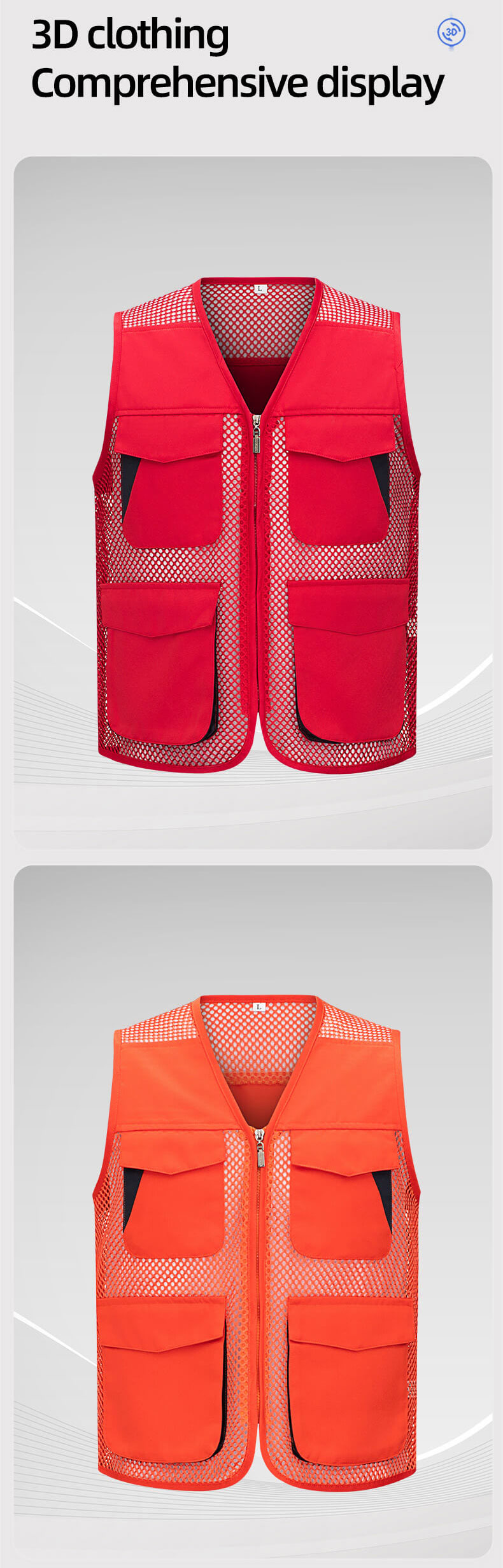 Multifunctional Colorblock Mesh Work Vest9