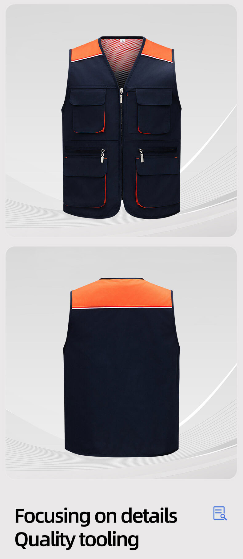 Colorblock Mesh Work Vest12