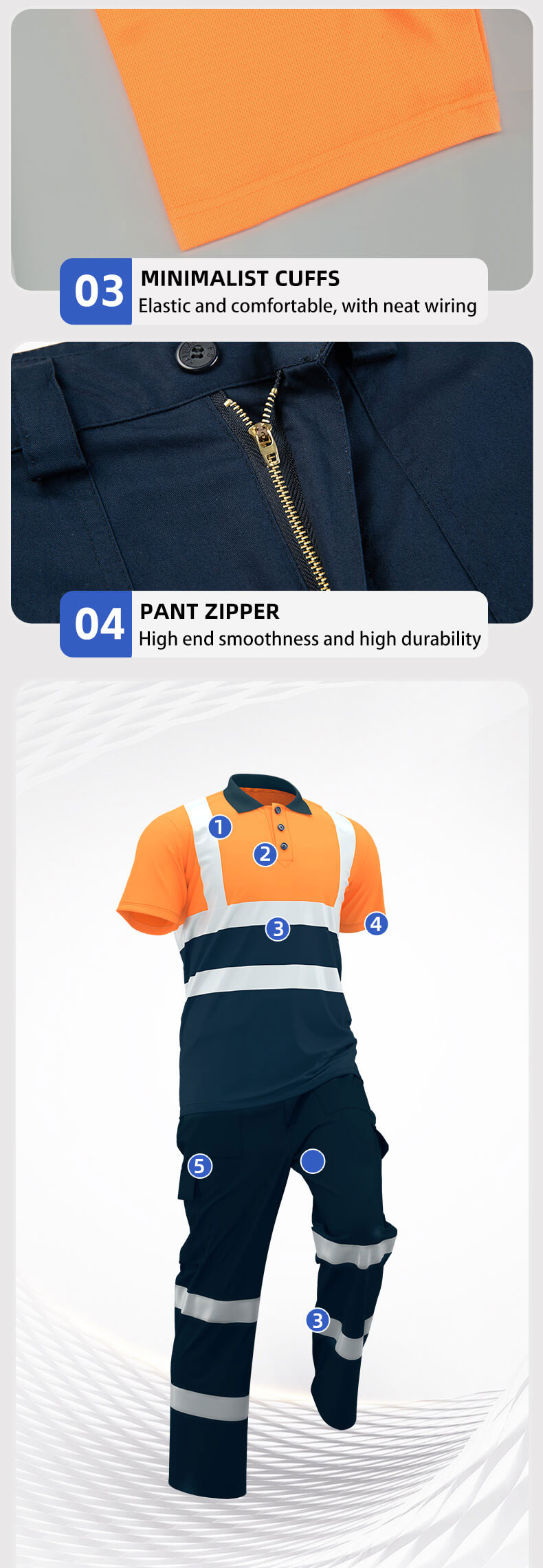 Summer quick-drying high-visibility polo shirt5