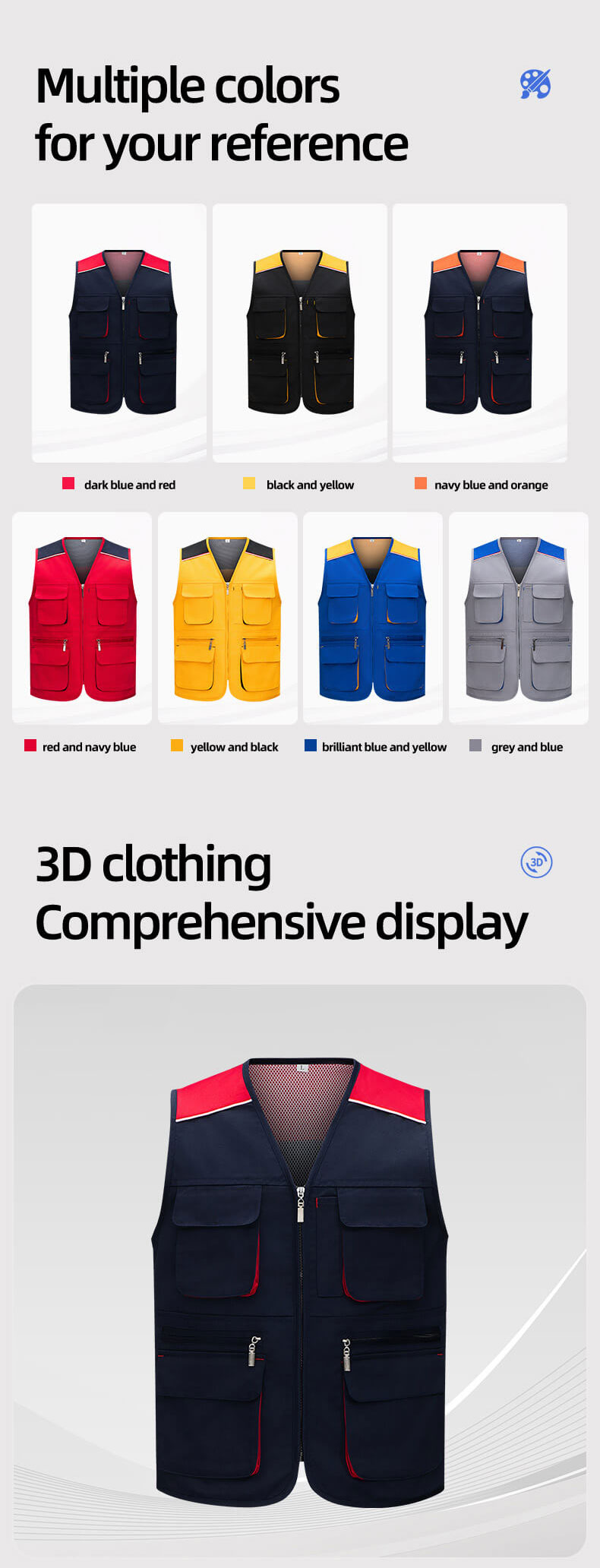 Colorblock Mesh Work Vest9